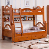 实木双层床高低床子母床儿童上下铺床橡木地中海1.2米宜家两层1.5