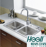 恒洁卫浴 HB-31A 304不锈钢双槽厨房水槽/洗菜盆/水盆正品包邮