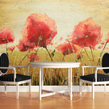 欧式抽象油画墙纸 手绘个性花卉客厅卧室背景墙壁纸 定制墙纸壁画