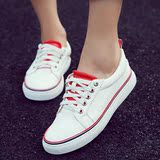 女版小白鞋学生舒适平底鞋潮低跟圆头低帮深口青年运动板鞋白色