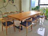 欧式做旧实木铁艺餐桌饭桌酒吧桌办公桌酒店桌复古长方形桌椅组合