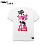 GRAF™ 设计恶搞粉红豹匪帮手势白色短袖T恤