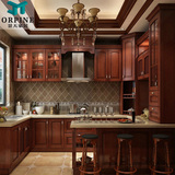 红橡实木橱柜定做南京整体厨房美式风格全屋欧式简约定制石英石