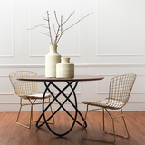 北欧宜家全实木餐桌椅组合简约现代圆形饭桌茶餐厅创意休闲洽谈桌