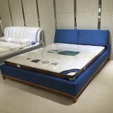 布艺床双人床1.8布床可拆洗小户型榻榻米1.5简约现代实木橡木婚床