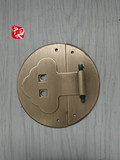中式铜箱扣搭扣6.5CM仿古铜锁扣木箱礼盒锁牌五金配件纯铜圆箱牌