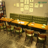 西餐厅 咖啡厅卡座沙发桌椅组合 茶餐厅甜品店靠墙拉扣面包店卡座