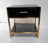 新古典不锈钢床头柜简约现代电镀金色柜子创意金属饰品架定制家具