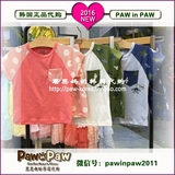 paw in paw韩国代购专柜2016夏季男女童装短袖短裤套装PPSR62609U