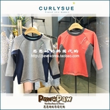 韩国专柜代购Curlysue可爱秀2016秋男女童长袖运动T恤CLF1XQTS81