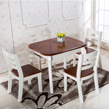 地中海实木餐桌伸缩餐桌椅组合美式简约小户型折叠家用欧式圆桌子