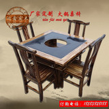 定制实木单人火锅桌椅 定做一人一锅大理石火锅桌 电磁炉小火锅桌