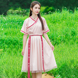 2016夏季新款民族风女装古风日常改良汉服短袖上衣襦裙两件套装女