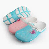 可爱粉色蓝色洞洞鞋女凉鞋夏季平底防滑塑料果冻沙滩鞋厚底女鞋