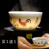 【天天特价】青花瓷仿古斗彩鸡缸杯陶瓷杯子手绘茶杯品茗杯包邮