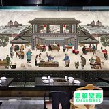 中式酒店酒楼壁画复古个性创意立体壁纸饭馆饭店餐厅装修背景墙纸