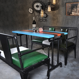 工业风复古铁艺水管做旧咖啡厅酒吧桌椅休闲餐吧卡座沙发桌椅组合