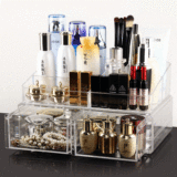 欧邦克 透明收纳盒 加大号透明抽屉式化妆品收纳盒 组合化妆盒
