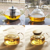 耐高温玻璃茶壶加厚可加热玻璃茶具不锈钢过滤冲茶泡花草水果茶壶
