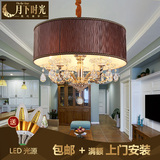 布艺锌合金吊灯设计师吸顶灯田园卧室客厅餐厅简约吊灯个性棕色灯