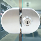铜锁芯优质不锈钢玻璃门锁 单门双门半圆型玻璃门锁 双开玻璃锁