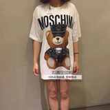 意大利代购 moschino 2016春夏新款卡通小熊休闲短袖百搭T恤 女