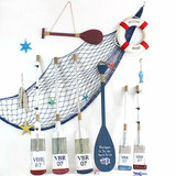 包邮地中海海洋风格船桨创意家居酒吧实木船桨道具摆件渔网装饰品
