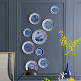 北欧创意背景墙面壁挂式青花瓷陶瓷装饰盘子挂盘墙画圆形陶瓷盘子
