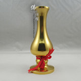 佛教用品佛堂供佛花插净水瓶花瓶 高14CM纯铜佛具光身铜花瓶 个