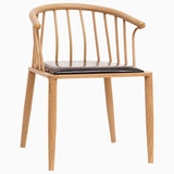 北欧宜家仿实木温莎椅围椅木纹金属铁艺椅子餐椅咖啡厅会所洽谈椅