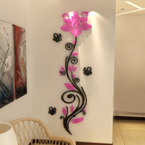 蔷薇花现代简约温馨3d亚克力立体墙贴画客厅玄关卧室背景装饰自粘