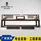 新中式实木沙发家具 现代简约布艺客厅双人沙发组合椅家具定制