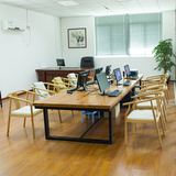 美式loft长条会议桌复习书桌老板办公电脑桌创意洽谈桌接待桌特价