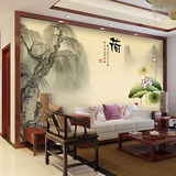 中式古典名画电视背景墙壁纸中国风客厅沙发墙纸无纺布定制壁画