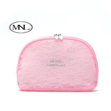 MNL/名奈儿大牌蕾丝半圆粉色化妆包收纳包手拿包包中包女2016新款