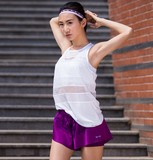 夏女子户外无袖运动T恤镂空瑜伽上衣网眼宽松工字健身背心速干衣