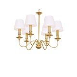 欧式美式6头黄铜全铜吊灯现代中式简约大气别墅卧室客厅餐厅灯