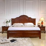 乡村美式床中式全实木双人床单人床1.8米1.5米复古环保卧室家具床