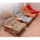 实木折叠沙发椅休闲扶手躺椅户外沙滩椅室内阳台椅子榉木午休椅子