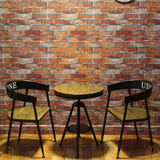 美式铁艺咖啡厅奶茶店休闲洽谈茶桌椅组合酒吧阳台实木桌椅三件套