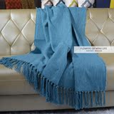 包邮欧式中式美式现代蓝色沙发搭床尾搭毯搭巾软装样板房搭毯搭巾