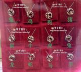 香港代购 谢瑞麟 18K玫瑰金+白色金钻石 12生肖 套链 猴