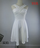 IU李智恩同款演唱会小仙女白色收腰显瘦女神气质连衣裙无袖白裙子