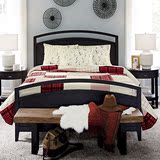 全实木双人床 原木床 简约实木双人床进口红橡木美式现代卧室家具