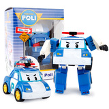 儿童益智变形人 变形车玩具 韩国变形警车珀利机器人儿童玩具车