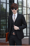 韩版青年男子修身西服套装男版修身春秋季职业装男装套装男士西装