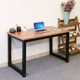 简约现代台式电脑桌钢木架办公桌组装宜家简易书桌家用双人写字台