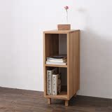 简约现代实木格子置物架简易书柜北欧宜家床头柜原木沙发边几角几