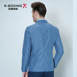 K-boxing/劲霸男装中长款夹克 时尚立领修身防风外套男 BKZL1190