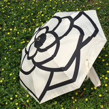 山茶花伞晴雨伞女折叠香奈儿伞外贸小香伞户外遮阳伞全自动太阳伞